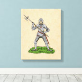 Vijftiende eeuw Engelse Knight Canvas Afdruk (Insitu (Houten vloer))