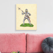 Vijftiende eeuw Engelse Knight Canvas Afdruk (Insitu (Woonkamer))