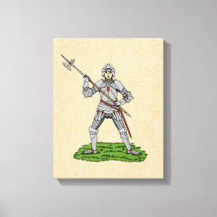 Vijftiende eeuw Engelse Knight Canvas Afdruk