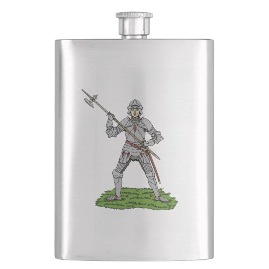 Vijftiende eeuw Engelse Knight Heupfles (Voorkant)