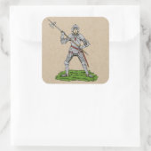 Vijftiende eeuw Engelse Knight Vierkante Sticker (Tas)