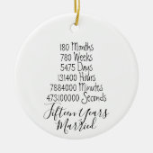 Vijftiende Jubileum 15e huwelijkshuwelijk Keramisch Ornament (Voorkant)