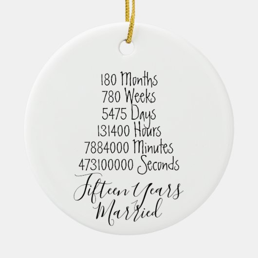Vijftiende Jubileum 15e huwelijkshuwelijk Keramisch Ornament (Voorkant)