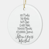 Vijftiende Jubileum 15e huwelijkshuwelijk Keramisch Ornament (Links)