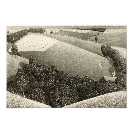 Vijftiende juli 1938, ingediend door Grant Wood Foto Afdruk (Voorkant)
