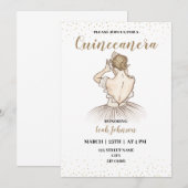 Vijftiende verjaardag Quinceanera Kaart (Voorkant / Achterkant)