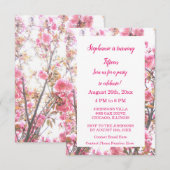 Vijftiende verjaardag Roze Cherry Quinceanera Kaart (Voorkant / Achterkant)