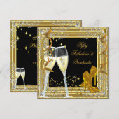 Vijftig 50 & Fantastisch Fabulous Gold Black Kaart (Voorkant / Achterkant)