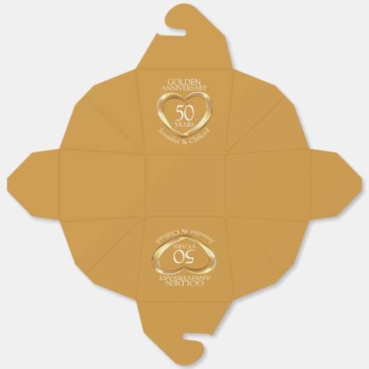 Vijftig 50ste hart gouden bruiloft jubileum gewoon bedankdoosjes (Ongevouwen)