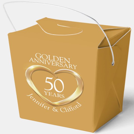Vijftig 50ste hart gouden bruiloft jubileum gewoon bedankdoosjes (Achterkant)
