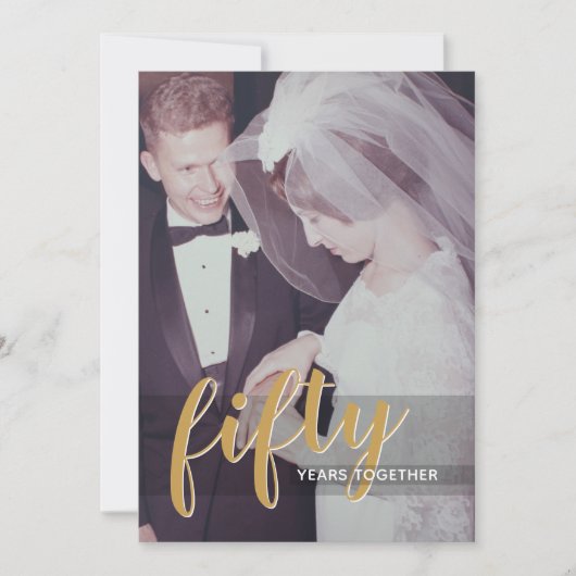 Vijftig - 50ste trouwdagjubileum & foto kaart (Voorkant)