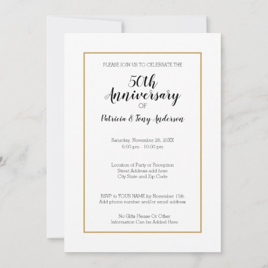 Vijftig - 50ste trouwdagjubileum & foto kaart (Achterkant)