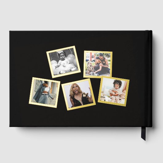 Vijftig 50ste verjaardag foto's zwart goud gastenb gastenboek (Achterkant)