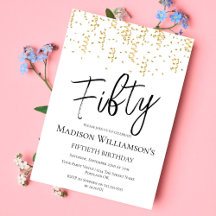 Vijftig, 50ste verjaardag voor zwart, wit en goud