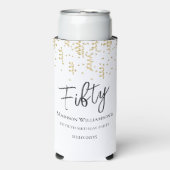 Vijftig, 50ste verjaardag voor zwart, wit en goud seltzer blikjeskoeler (Seltzer Voorkant)