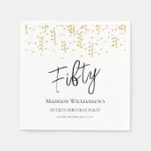 Vijftig, 50ste verjaardag voor zwart, wit en goud servet (Voorkant)