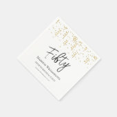 Vijftig, 50ste verjaardag voor zwart, wit en goud servet (Hoek)