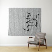 Vijftig 50ste verjaardag Zilveren glitter Party De Wandkleed (In Situ (horizontaal))