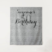 Vijftig 50ste verjaardag Zilveren glitter Party De Wandkleed (Voorkant)