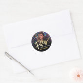 Vijftig 50ste verjaardagsfeest foto gouden gunst ronde sticker (Envelop)