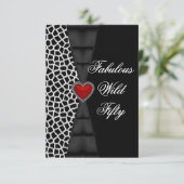 Vijftig 50ste verpartij Rood Zebra Wild Zwart 4a Kaart (Staand voorkant)