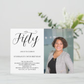 Vijftig aangepaste foto Modern 50ste verjaardagsfe Kaart (Staand voorkant)