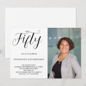 Vijftig aangepaste foto Modern 50ste verjaardagsfe Kaart (Voorkant / Achterkant)