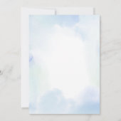 vijftig | Blauwe Waterverf 50e verjaardag Kaart (Achterkant)