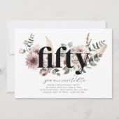 Vijftig Bloemen - 50ste Verjaardag Uitnodiging (Voorkant)