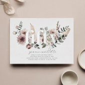 Vijftig Bloemen - 50ste Verjaardag - Zilver Folie Uitnodiging