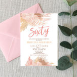Vijftig Boho Roze Bloemen 60ste Verjaardagsfeest Kaart<br><div class="desc">Dit is een zestig Boho roze bloembloem 60ste verjaardag feestuitnodiging!</div>
