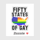 Vijftig deelstaten van Gay Sticker (Vel)