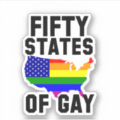Vijftig deelstaten van Gay Sticker (Voorkant)