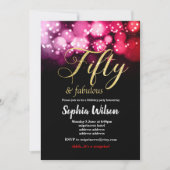 vijftig elegante roze glitter - uitnodiging tot he (Voorkant)