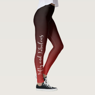 Vijftig en fabelachtig wit op rode en zwarte verja leggings