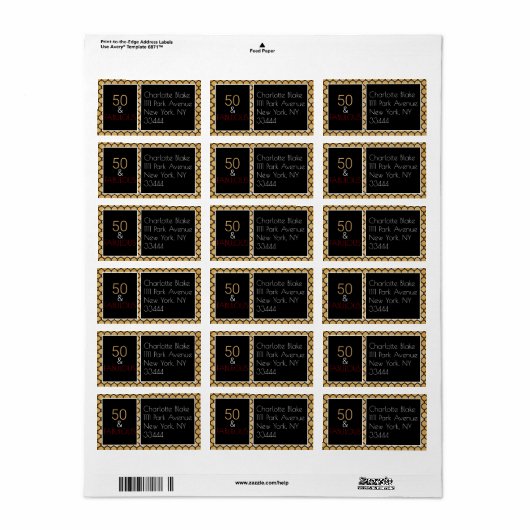 Vijftig en Fabulair etiket (Full Sheet)