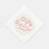 Vijftig en Fabulair roze, gouden sparkle Party Nap Servet (Hoek)