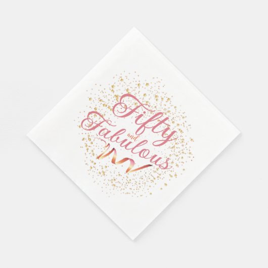 Vijftig en Fabulair roze, gouden sparkle Party Nap Servet (Hoek)