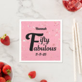Vijftig en fabuleus Happy 50th Birthday Pink Accen Servet (Insitu)