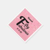 Vijftig en fabuleus Happy 50th Birthday Pink Accen Servet (Hoek)