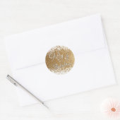 Vijftig en fabuleus over versplinterde Faux Gold F Ronde Sticker (Envelop)