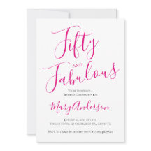 Vijftig en fabuleus script roze 50ste verjaardagsf