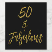 Vijftig en fabuleus wijnlabel voor verjaardag wijn etiket (Enkel label)