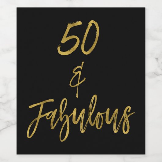 Vijftig en fabuleus wijnlabel voor verjaardag wijn etiket (Enkel label)