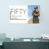 Vijftig en fabuleuze foto 50ste verjaardagsfeest spandoek (Beurs)