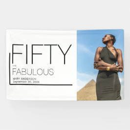 Vijftig en fabuleuze foto 50ste verjaardagsfeest spandoek