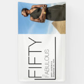 Vijftig en fabuleuze foto 50ste verjaardagsfeest spandoek (Verticaal)