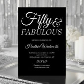 Vijftig en Fabulous 50e Verjaardag Folie Script Uitnodiging