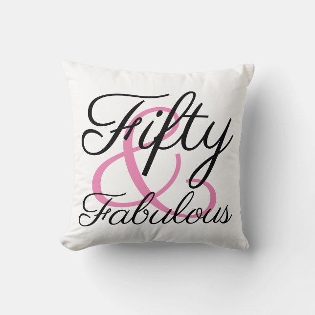 Vijftig en Fabulous 50e Verjaardag Kussen (Voorkant)