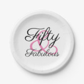 Vijftig en Fabulous 50e verjaardag van de geboorte Papieren Bordje (Voorkant)